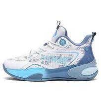 Spring and summer youth mesh basketball shoes sports shoes rubber outsole wear-resistant couple casual versatile 45 white