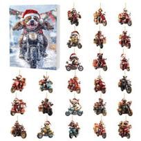 Christmas Funny Motorcycle Dog Advent Calendar 2025 24-Day Countdown with 2D D gray