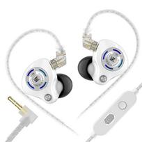 KZ Gale Į ausis įdedamos žaidimų ausinės E-sportas Boso metalinės ausinės 3,5 mm AUX/Type C laisvų rankų įranga vaizdo žaidimams, scenai, gyvo garso ausinės White-3.5MM
