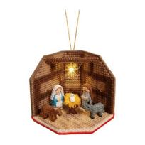 DIY Nativity Scene Ornament Kit with LED Lights Beginner Friendly Christmas Decoration C brown