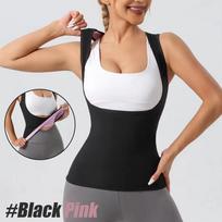 Sauna Vest For Women Weight Loss Sweat Sportwear Slimming Body Shaper Fat Burning Workout Gym Waist Support S black