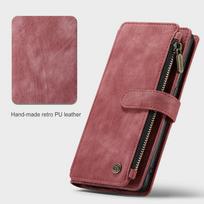 Top Seller 2022 for VIVO X80 Pro Zipper Mobile Case With Smart Wireless Cards Slots Magnetic Cover for VIVO X8 Pro X70 X60 Pro for Samsung S23 ultra raudona