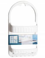 Półka Pod Prysznic Organizer Plastikowy Dwa Poziomy Biały 51Cm
