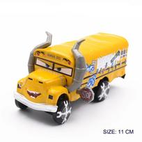 1:55 Pixar Cars 3 2 Lightning McQueen Jackson School Bus Miss Fritter Diecast Metal Metal Alloy Childrens Toy Car yellow