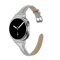 Madingas odinis laikrodžio dirželis Samsung Galaxy Watch8/9 Classic, Natūralios odos laikrodžio juosta Samsung Galaxy Watch serijai 40/44/46mm sidabras