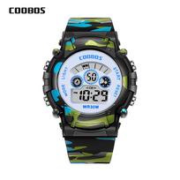 Sport Digital Watch for Kids Waterproof Luminous Children's Electronic LED Watch Multi- Week Display Kids Watch black