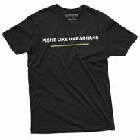 Kovok kaip ukrainiečiai Marškinėliai Ukrainos palaikymo Vėliava Trejybė Armija Patriotiški marškinėliai M black