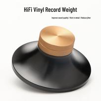 Pro Audio LP Vinyl Record Stabilizer - Aluminum Alloy, Shockproof, Anti-slip, Self-locking for Turntables Black Gold Record Stabilizer beige