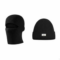 Balaclava Knit Hat Ear Guard 2 in 1 Beanie Windproof 2in1 Pullover for Men, Outdoor juoda