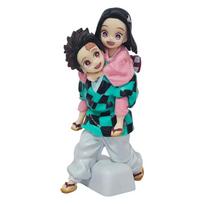 12.5cm Demon Slayer Anime Figure Tanjiro & Nezuko Personalized Creativity Model Collectible Desktop Ornament Toy Xmas Gifts black