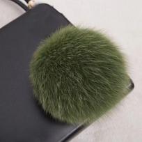 Natural fox hairball clothing shoes and hats accessories hairball pendant colored real hairball raccoon hair (diameter 14cm) concealed buckle armijos žalia spalva