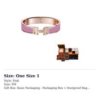 HERMES Clic H Classic And Versatile Enamel Bangles Women's H700001FO4VPM One Size 1 rožinė