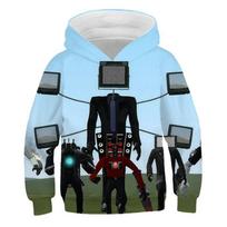 Hot Game Skibidi Toilet 3D Print Oversized Girl And Boy Hoodie Sweatshirt Boys Girls Kid Streetwear Hip Hop Pullover Hooded Clothes 130 white