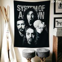system of a down Wall Tapestry Aesthetic Wall Hanging Printed Fabric Blanket Decorative Tapestries for Bedroom Living Room Home Decor 100cm x 150cm gray