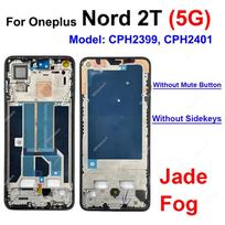 For OnePlus Nord 2 2T 5G Middle Housing Frame Cover Bezel LCD Front Frame Housing Plate With Power Volume Mute Button Repair Nord 2T 5G Jade Fog