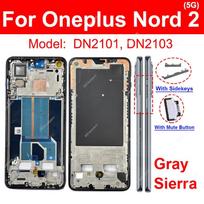 For OnePlus Nord 2 2T 5G Middle Housing Frame Cover Bezel LCD Front Frame Housing Plate With Power Volume Mute Button Repair Nord 2 5G Gray-PV