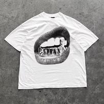Dideli lūpai Y2k Burna Marškinėliai - Grillz Balti Marškinėliai - Unisex Y2k Marškinėliai - Streetwear Marškinėliai 4XL gray