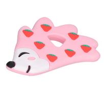 Baby Teether Oral Protection Strawberry Hedgehog Shape Fine Protection Silicone Teether 106 Barbie Pink