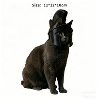 Agamemnon Cat Helmet Cos Spartan Pet Hat Halloween Cosplay Prop Funny Cat Mask Party Costume Photo Decoration Accessory S 1pcs black