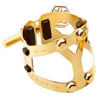 Yany SIXS Ligature for Ebonite Alto Saxophone and Gold Plated Finish (Reverse Tightening/Single Screw) B Clarinet, auksas