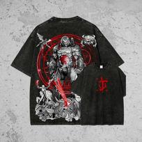 DOOM Unisex Fit Washed T-Shirt, OG Doom Key Art T-Shirt, Vintage Wash Dark Slaye 130 gray