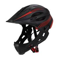 Kids Bike Helmet Full Face Helmet Adjustable Stylish Protective Gear Bicycle Helmet Cycling Helmet for Riding Roller Skating black