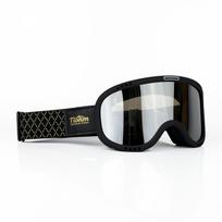 Tiohm Vintage Retro Motocross Pilot Goggles Jet Motorcycle Scooter Glasses Off-road Helmet Accessory2 BK-Silvery lens black