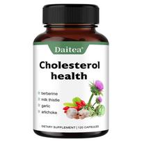 Daitea Cholesterol Health Capsules, Berberine, Milk Thistle, Garlic, Artichoke, 1500mg, 120 Caps 120 Capsules
