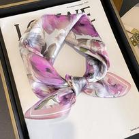 100% gryno šilko kvadratinė skara moterims, skara, foulard, hidžabas, kaklaskarė, plaukų juosta, bandana, plaukų, prabangi, kaklo, mergaitėms, Bufanda, Echarpe Real Silk 53x53cm gray