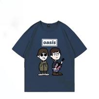 British Rock Band O-Oasis Live 25 Punk T-shirt Men Women's Cartoon Vintage Hip Hop Streetwear Summer Cotton Short Sleeve Top M black