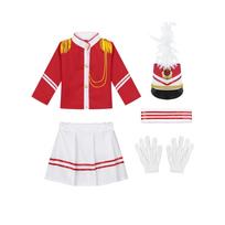 Unisex Vaikų Būgnininkų Kapitonų Kostiumas Karališkosios Gvardijos Kareivis Marširuojančio Orkesrtro Uniforma Helovino Cosplay Šventės Karnavalo Apranga 7-8 Years red