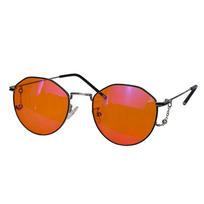 Blue Light Filter Glasses Women Better Sleep Glasses Red Orange Lens Nighttime Improve Insomnia Metal Frame Small Size 133mm pink