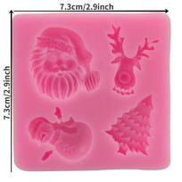 Silicone Christmas Fondant Cake Mold Cookie Chocolate Pastry Mould Baking Tool Sky blue pink