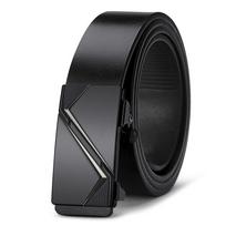 Men'S Inner Wear Toothless Automatic Buckle Leather Belt Business Belt Casual Versatile Trend Cowhide Belt Men 130cm gray