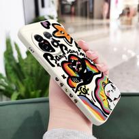 Rainbow Cat Phone Case For Oneplus 13 13R 12 12R 11 11R 10 10R 10T 9R 9RT 9 8T 8 7 7T Pro 5G Liquid Silicone Cover OnePlus 13 5G balta