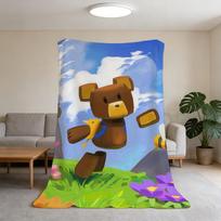 Antklodė Super šilta Patogi pliušinė S-Super Mesti antklodę Vaikas Meškiukas A-Nuotykis Namai Sofa Žaidimas Miegamasis Dovana 75cmx90cm gray
