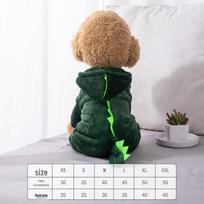 Pet Autumn/Winter Warm Tiger & Dinosaur Costume for Small Dogs & Cats S gray