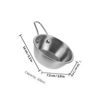 Stainless Steel Korean Rice Wine Bowl with Ergonomic Handle for Kimchi Mixing Dipping Sauces Soy Sauce Condiments Korean sidabras