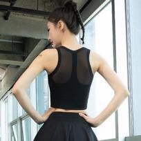 Women's High-Impact Sports Bra: Shockproof, Anti-Sag, Mesh, One-Piece Yoga & Running Top gray
