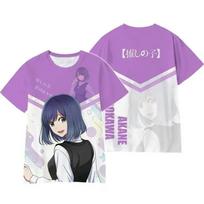 Summer Kids T-shirt Anime Oshi No Ko 3D Printed for Girl Street Casual Fashion Short-sleeved O-collar Children Loose Tees Tops 160 white