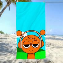 1pc color Cartoon S-Sprunki Pattern Towel Soft Pool Gift For Travel Gym Shower Camping Quick Dry Sports Large Beach Towel 140X70CM-55X27in blue