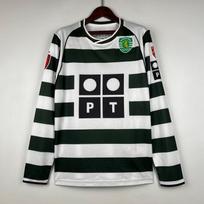 Sporting CP Retro futbolo marškinėliai 2001-03 Namų komandos gerbėjų versija Medvilniniai kvėpuojantys futbolo marškinėliai Vyrams Moterims Large