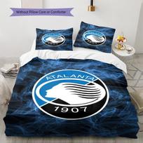 Atalanta Bergamo Pattern Bedding Set Quilt Cover Pillowcase Home Decor Gift (1 * duvet cover + 2 * pillowcase, without core) 135x200cm gray
