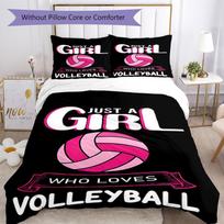 3pcs volleyball Bedding Set Duvet Cover Closure Includes 1 Duvet Cover & 2 Pillowcases, Soft and Comfortable for All Seasons. 135cmx200cm white