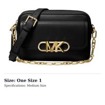 MICHAEL KORS PARKER Cow Leather Shoulder Bag, Crossbody Bag Medium Women's Black 32F2G7PC8L-001 One Size 1 black