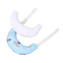 Soft Filling Baby Neck Pillow Cartoon Print Lightweight Infant Pillow Removable Cover Adjustable Strap Baby Rest Pillow white