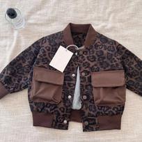 Boys Vintage Leopard Print Baseball Jacket Korean Style 140cm ruda