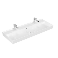 Praustuvas Villeroy & Boch Collaro 120x47 cm, su 2 skylėmis maišytuvams, su CeramicPlus danga