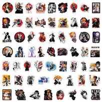 60 Classic Anime Bleach Cartoon Graffiti Stickers for Suitcases, Water Bottles, and Computers. 5~8cm black