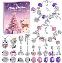 2026 Christmas Advent Calendar Jewelry DIY Bracelet Gift Box 24 Days Countdown New Year Countdown Calendar New Year Xmas Gifts pink